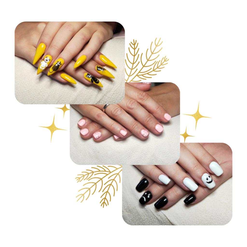 Manicure professionale con smalto e ricostruzione unghie per mani curate